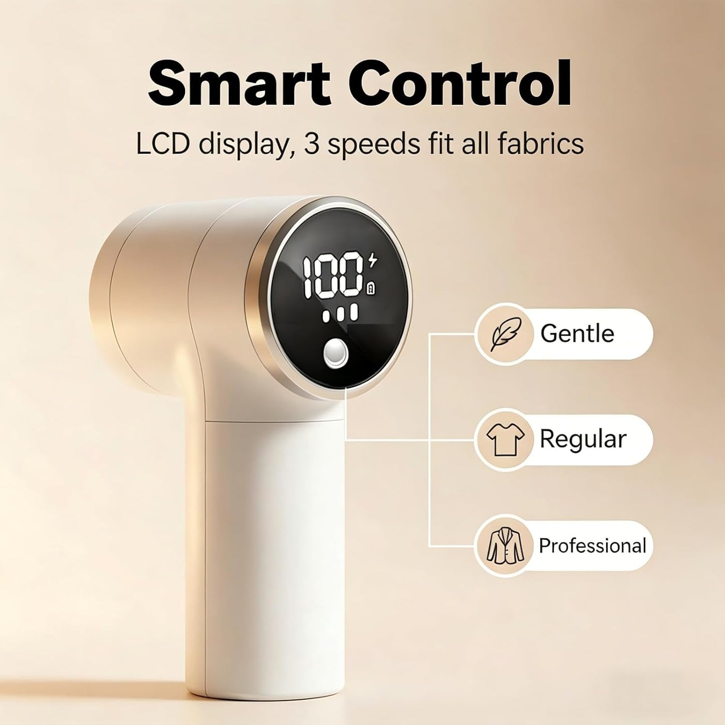 Rechargeable Fabric Shaver with LCD Display
